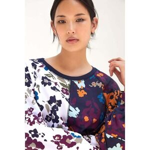 Maeve by Anthropologie Puff-Sleeved Floral Print Sweatshirt Pullover Size XS